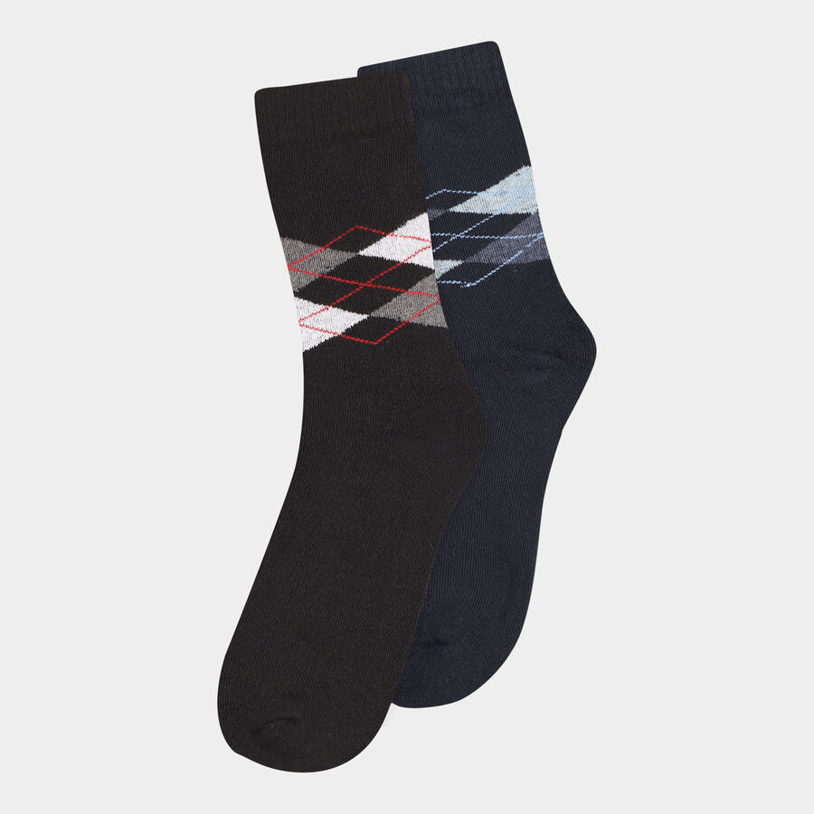 Motif Socks, Navy Blue, large image number null