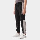 Boys Black Jogger Fit Active Print Pyjama, काला, small