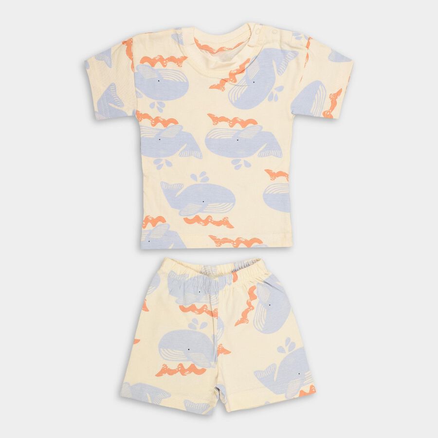 Infant Boys' 100% Cotton Baba Suit , Beige, large image number null