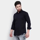 Cotton Solid Casual Shirt, Navy Blue, small image number null