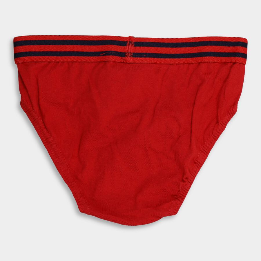 Boys' 100% Cotton Briefs, Red, large image number null