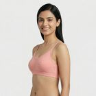 Women's Pink Cotton Blend Sleeveless Minimalist Bra, Light Pink, small