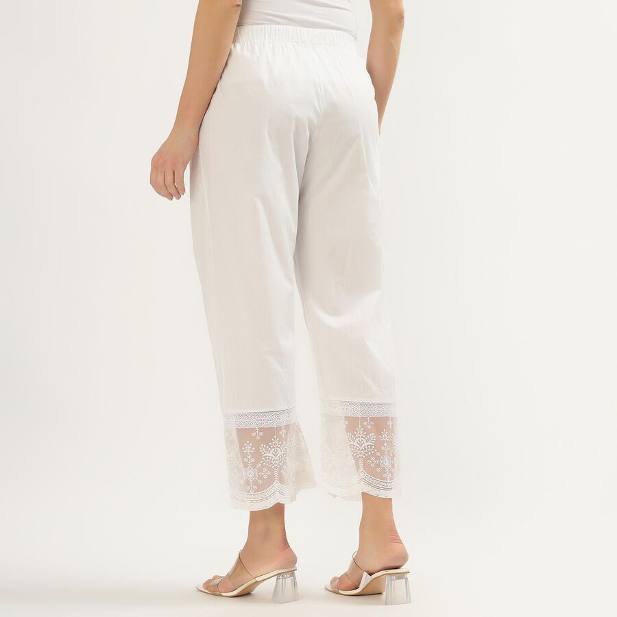 Women's Cotton Regular-Fit Palazzos, Off White, large