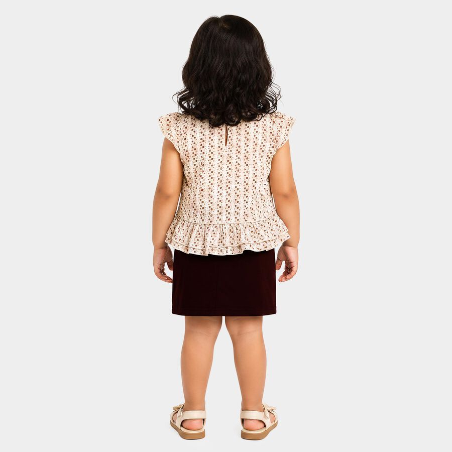 Girls Purple Top and Skirt Set, Purple, large
