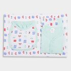Infants' Cotton Gift Set 5 Pc&nbsp;Gift&nbsp;Set&nbsp;(Top, Shorts, Sheet, Cap, Bib), Light Green, small image number null