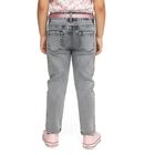 Girls Light Washed Grey Slim Fit Embroidered Jeans, हल्का ग्रे, small image number null