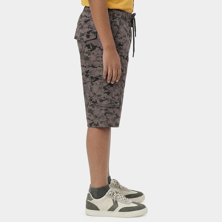 Boys' Black Relaxed Fit Cotton Jamaican Shorts, Black, large