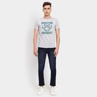 Men's Round Neck Half Sleeves T-Shirt, Light Grey, small