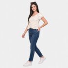 Women's White Floral V Neck Shirt, सफ़ेद, small