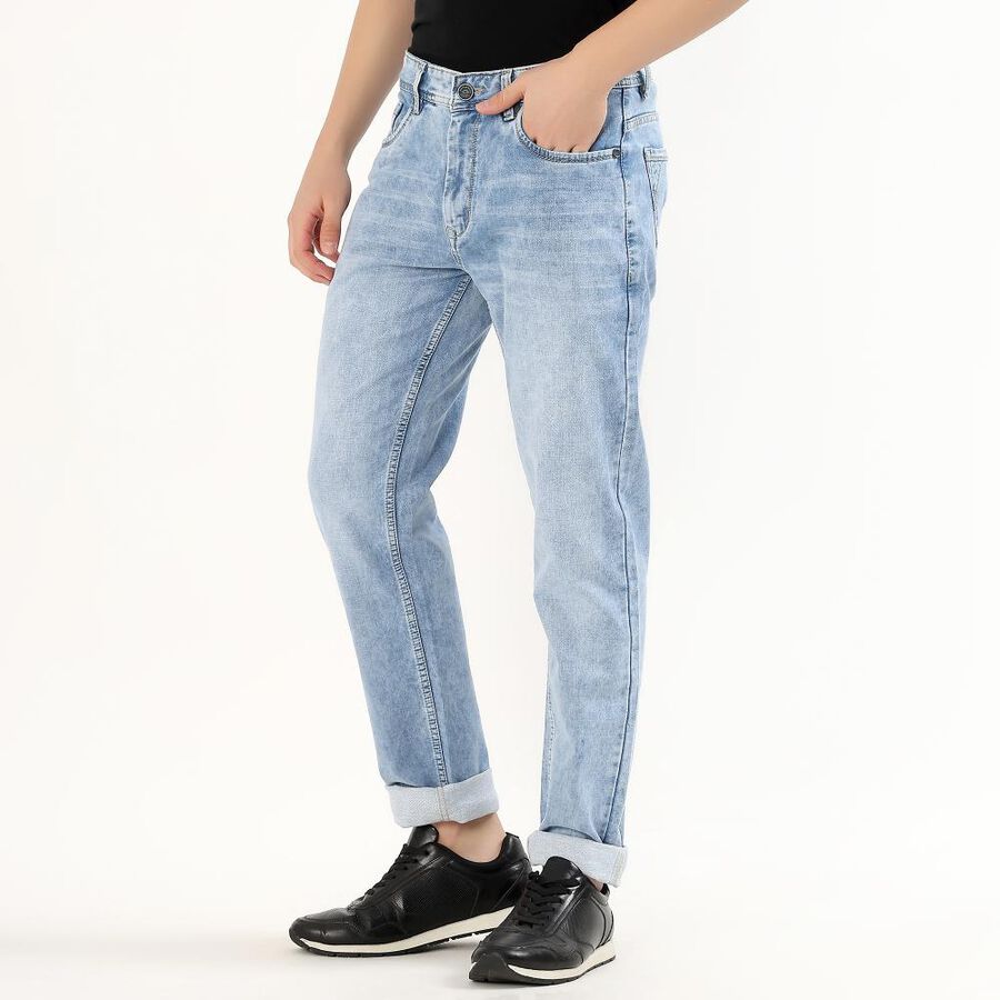 Men's Light Stonewashed Skinny Fit Jeans, Light Blue, large image number null