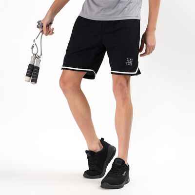 Men's Jet Black Regular Fit Sports Bermuda Shorts