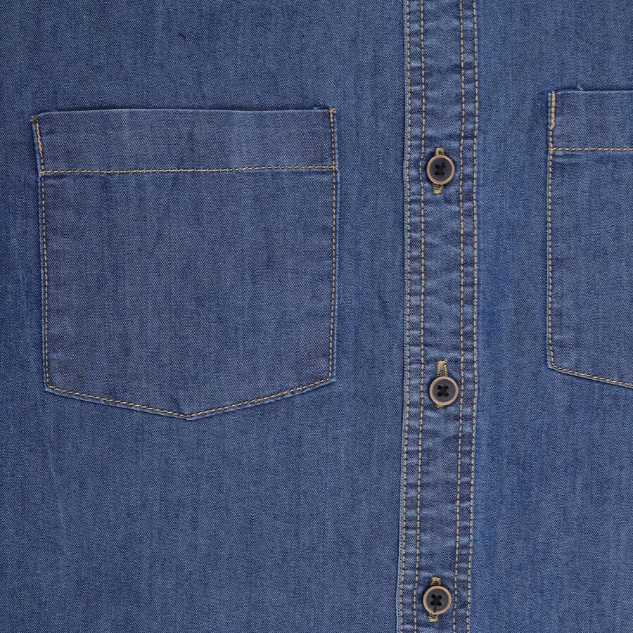 Boys' Casual Shirt, Mid Blue, large image number null