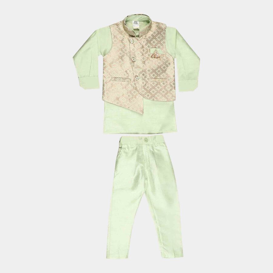 Boys Kurta Pyjama, Light Green, large image number null