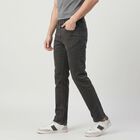 Men's Dark Grey Straight Fit Solid Jeans, Dark Grey, small