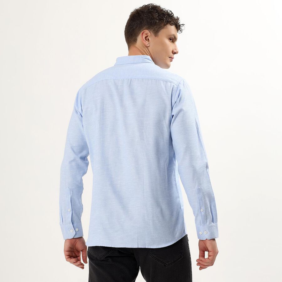 Men's Regular Collar Casual Shirt, Light Blue, large image number null