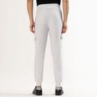 Men's Light Ash Grey Relaxed Fit Cargo Track Pants, Melange Light Grey, small image number null