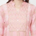 3/4th Sleeves Flared Kurta, Pink, small image number null