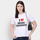 Ladies' Round Neck T-Shirt , White, small