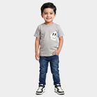 Boys Grey Crew Neck Regular Boys T-Shirt, हल्का ग्रे, small