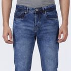 Men's Light Blue Slim Fit Stretchable Jeans, हल्का नीला, small