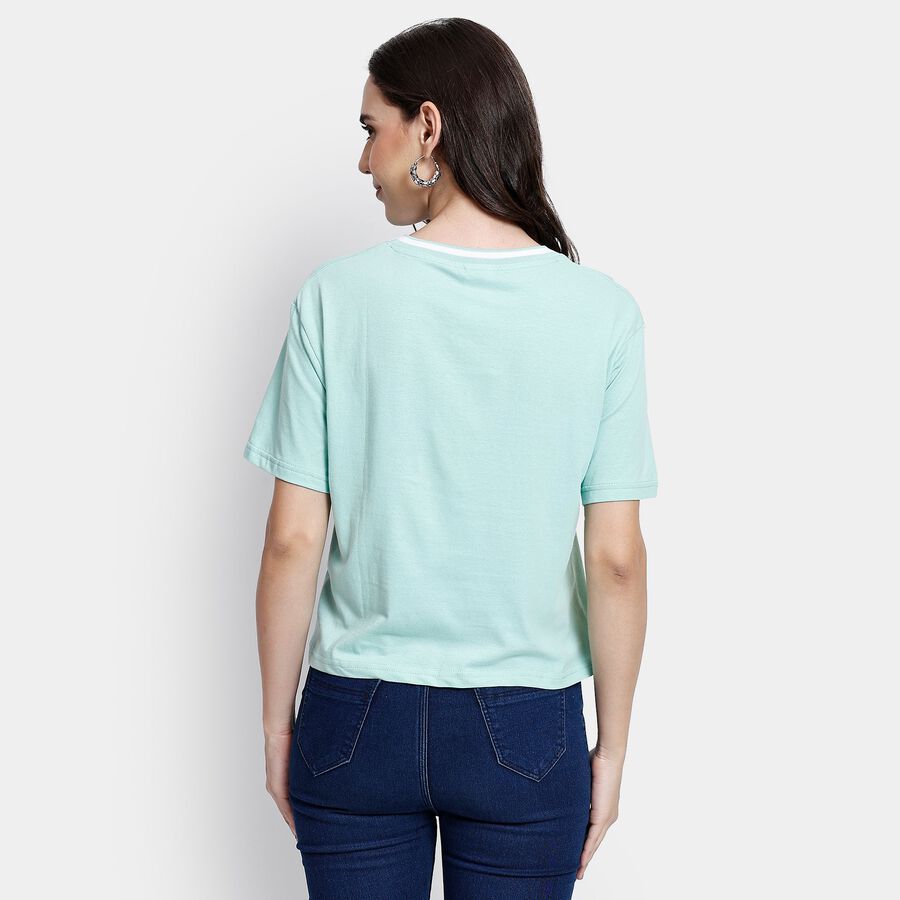 Ladies' 100% Cotton Crop  Top, हल्का हरा, large image number null