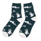 Women's Dark Green Regular Fit Rabbit Motif Ankle-Length Socks, गहरा हरा, small