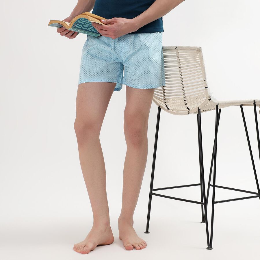 Men's 100% Cotton Boxers, Light Blue, large image number null