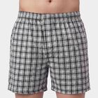 Men's Grey Regular Fit Checked Half Pant, हल्का ग्रे, small