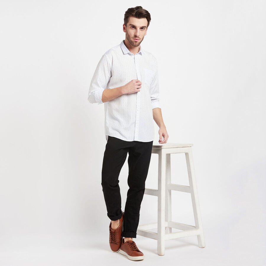 Printed Casual Shirt, White, large image number null