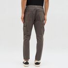 Men's Muted Charcoal Slim Fit Cargo Trousers, गहरा ग्रे, small image number null