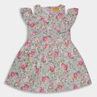 Girls' 100% Cotton Frock, हल्का हरा, small