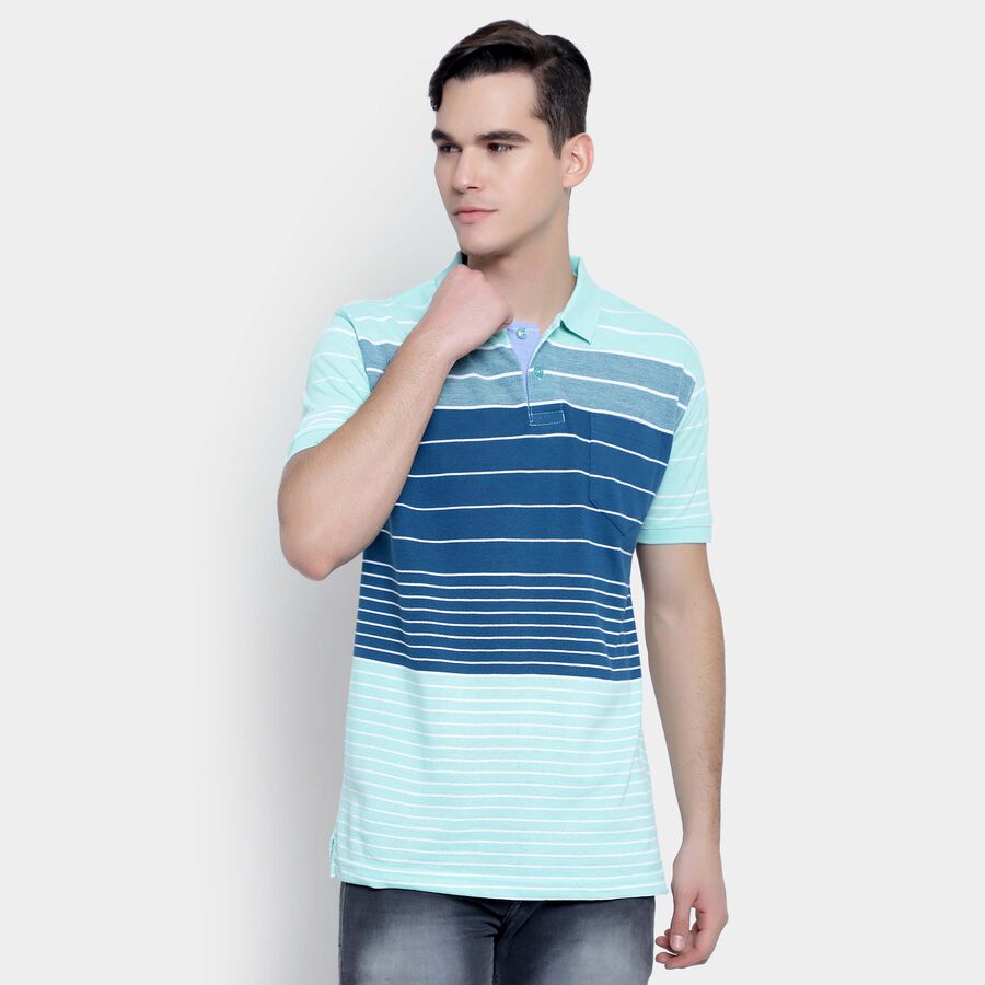 Stripes Polo Shirt, Light Green, large image number null
