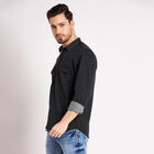 Solid Casual Shirt, Black, small image number null