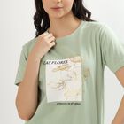Women's Mint Green Cotton Round Neck T-Shirt, Light Green, small image number null
