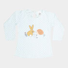 Infants Cotton Printed T-Shirt, Aqua, small image number null