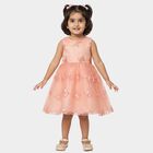 Girls' Soft Peach Butterfly Sequin Sleeveless Party Frock, Peach, small image number null