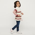 Girls Muted Pink and Cream White Collared Casual Pullover, गुलाबी, small image number null