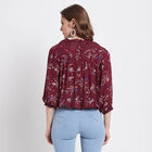 Printed Full Sleeve Top, Wine, small image number null