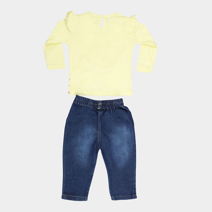 Infants Round Neck Hipster Set, Yellow, large image number null