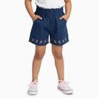 Girls' Shorts, मध्यम नीला, small