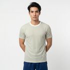 Men's Green Round Neck Striped Regular Drifit T-Shirt, Light Green, small
