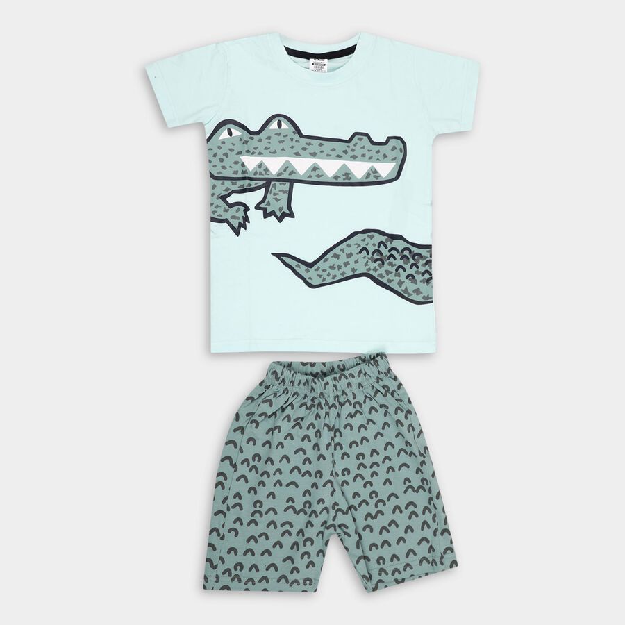 Boys' 100% Cotton Knit Baba Suit , Light Green, large image number null
