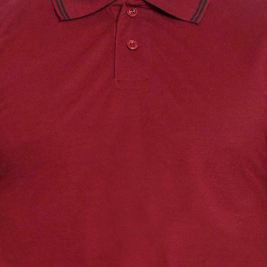 Solid Polo Shirt, Wine, large image number null