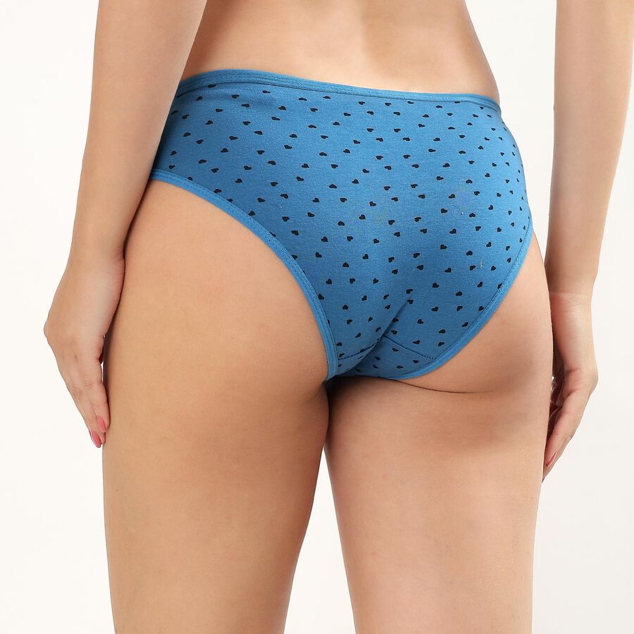 Ladies' 100% Cotton Panty, Navy Blue, large