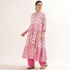 Women's Pink Cotton Floral Printed Ethnic Set, हल्का गुलाबी, small image number null