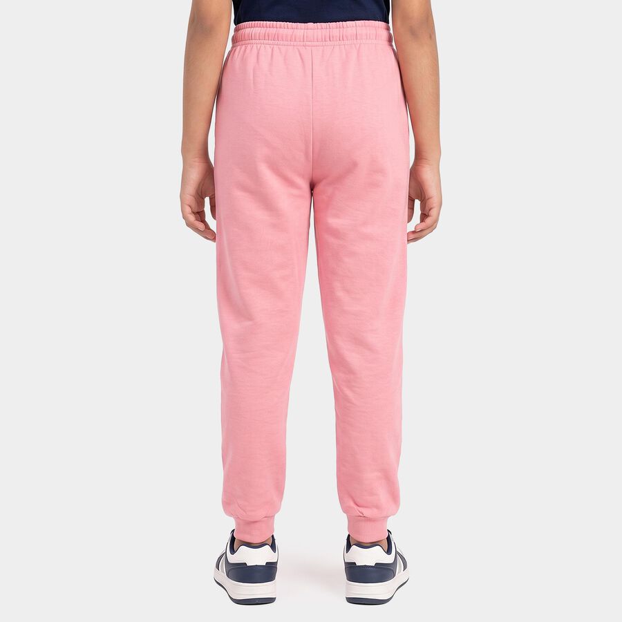Girls Pink Regular Fit Typography Print Jogger Pyjama, Pink, large
