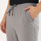 Men's Light Ash Grey Slim Fit Contrast Panel Track Pants, Light Grey, small image number null