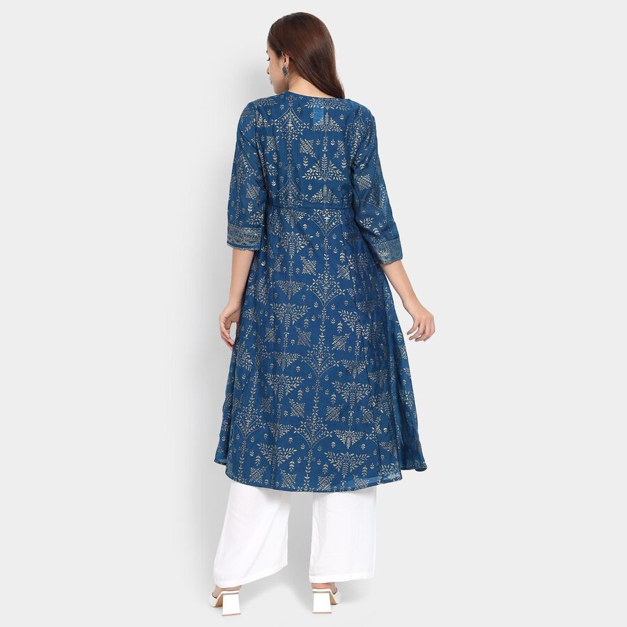 Ladies' Kurta Pyjama Set, Teal Blue, large image number null