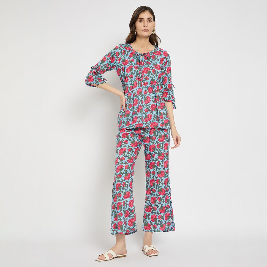 Ladies' Ethnic Set , मध्यम नीला, large image number null