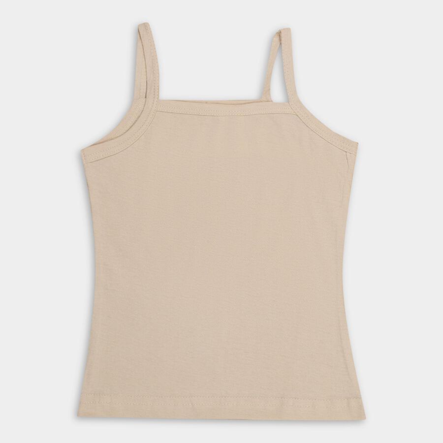 Girls' 100% Cotton Vest , Beige, large image number null